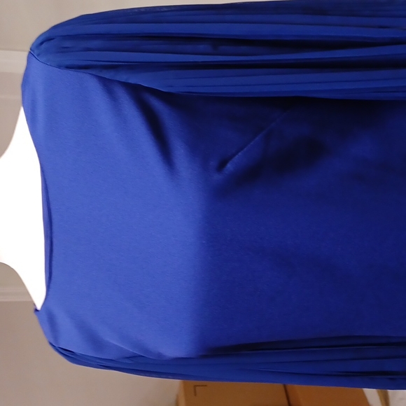 Eliza J. sheer voluminous bishop bubble sleeve pleated sheath dress party Small - Picture 9 of 16